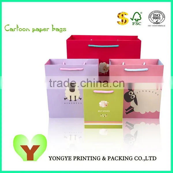 Lovely Pink Kraft Paper Bag Shopping For Food photo-3