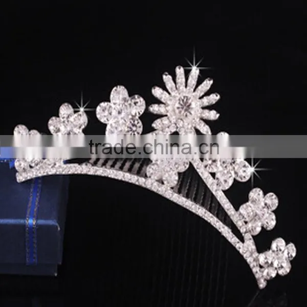 Fashion Sunflower Girls Hair Accessories Jewelry Beauty Crown Pearl Crown for Women photo-3
