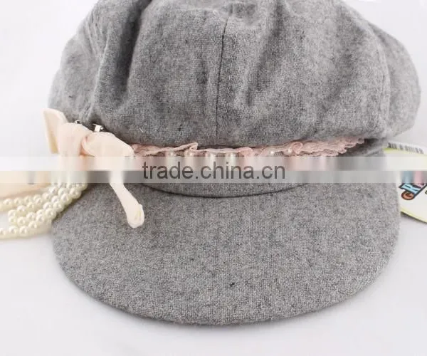 Hot Selling Children Baby Girl Hats Fashion Beret Caps With Pearl Bow Cheap Discount photo-5
