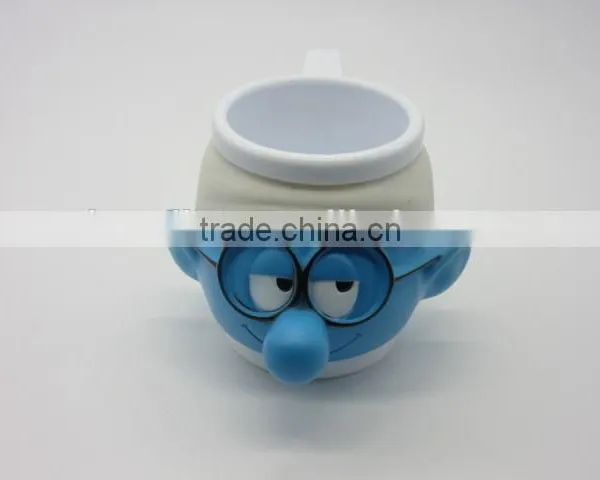 Hot Sell Cute Plastic The Smurfs Cartoon Figure Mug photo-3