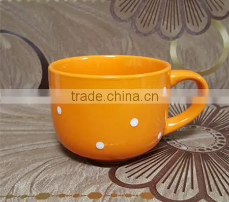 500 ML Thick White Stoneware Ceramic Soup Bowl With Handle Quality Choice photo-4