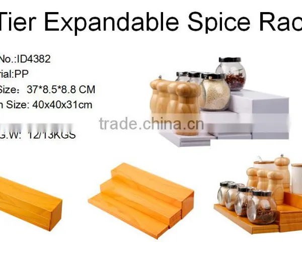 2015 New Products Space Saving Durable Expandable 3 Tiers Spice Organizer for Kitchen Rack Ideamake Patented photo-5