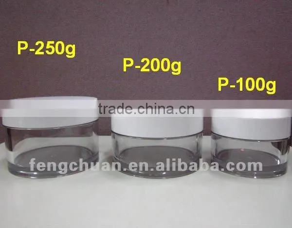 PETG Clear Cosmetic Cream Jar 100g 150g 200g 250g