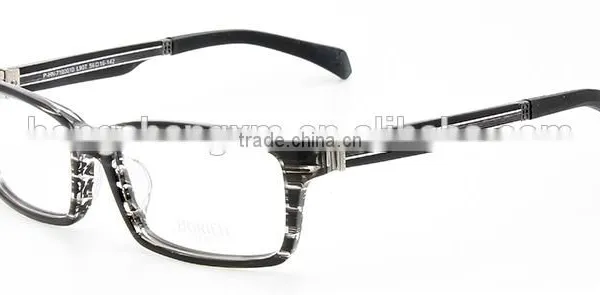 Square Acetate Frame Eyeglass With Wood Temple Men Spectacles photo-2