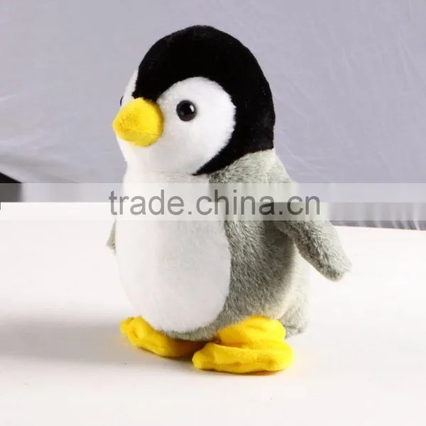 Yellow Mouth and Foot Grey Walking and Flapping Penguin