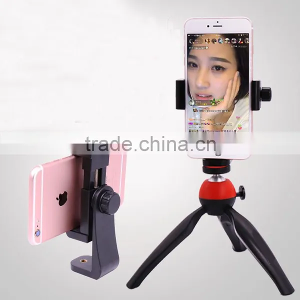 Strong 360 Rotable Camera Tripod Holder With Rotation Phone Clip Mount for IPhone7/7plus/6/6s/6plus/5,SamsungS6 S9/Note 2 3 4 5 photo-2