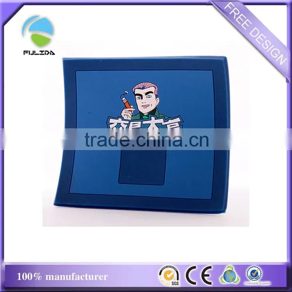Buy Soft PVC Hot Embossed Square Pink One Color Cup Mat Coaster photo-3