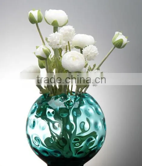Home Decoration Clear Unique Art Flower Colored Glass Vase photo-3