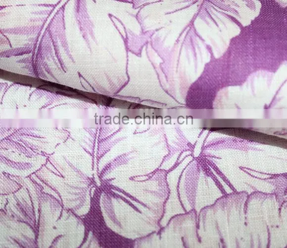 8S High Quality Printed Linen Viscose Blend Fabric photo-2