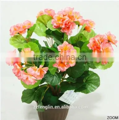 Cheap Wholesale Artificial Silk Begonia Flower Bouquet For Home Decoration photo-4
