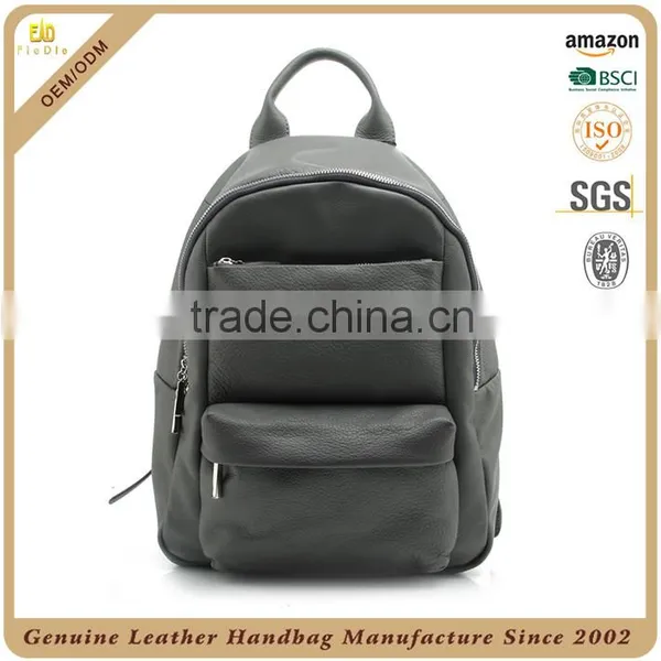Guangzhou OEM Factory Women Duffel Bag Leather Travel Bag Lady Backpack Durable Fashion Practical Backpack of Real Leather photo-2