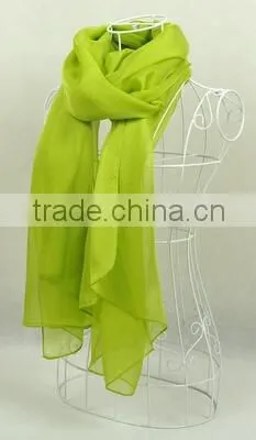 100% Silk Pure Color Long Silk Colourful Scarves photo-2