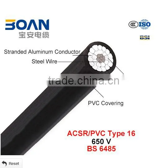 PVC Covered Conductors for Overhead Power Cable 650V BS6485