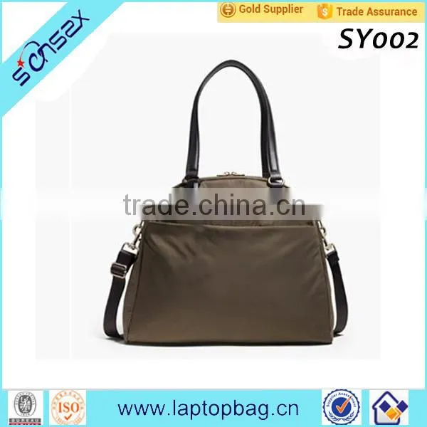Trim Leather Overnight Travel Laptop Tote Bag With Shoes Compartment photo-4