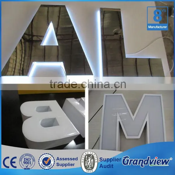 Polished Stainless Steel Sign Backlit Alphabet Letters Metal Sign photo-2