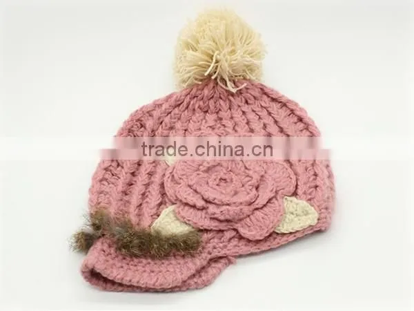100% Acrylic Winter Knitted Hats With Pompoms photo-6