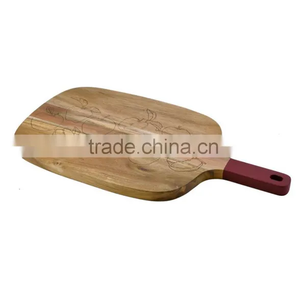 New Design Acacia Cutting Board Choppingboard Pizza Peel Nice Appearances Friut Drawing on Board photo-3