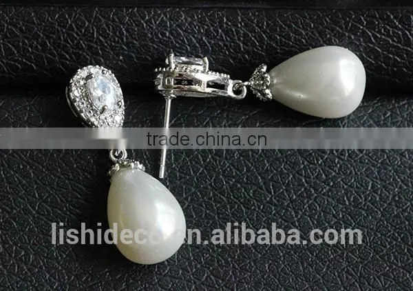 Latest Design Diamond Earring Zircon Earring Jewelry Wholesale Pearl Earring photo-6