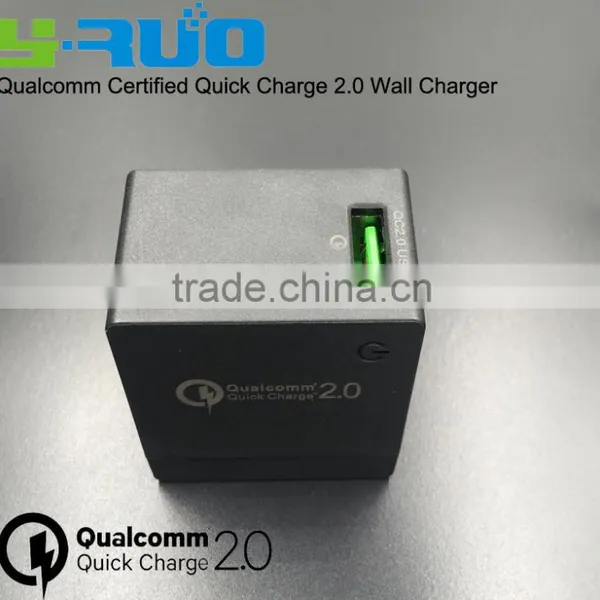 2016 Promotional Gift Items Qualcomm Certified Quick Charge QC 2.0 USB Foldable US Plug Wall Charger 18W Output 5V 9V12V