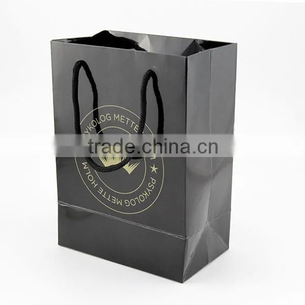 Coated Paper Printed Luxury Black With Logo Paper Bag photo-2