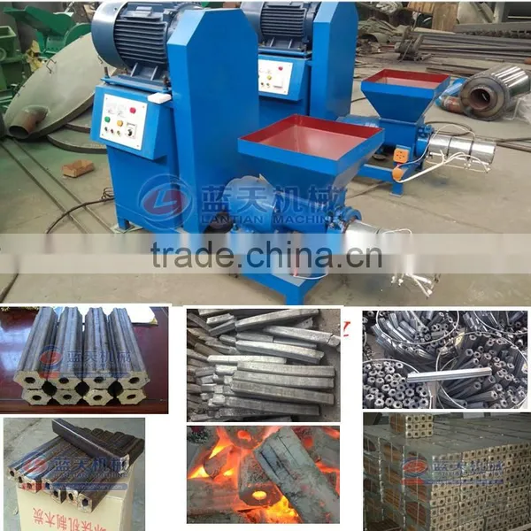Screw type compress machine for wood sawdust