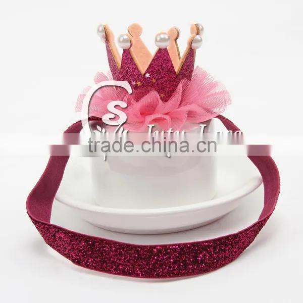 New Fashion Crystal Rhinestone Floral Tiara Crown With Elestic Glitter Ribbon Hair Band photo-2
