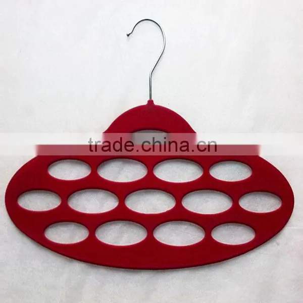 Oval Circles Velvet Flocked Scarf Hanger Organizer photo-3