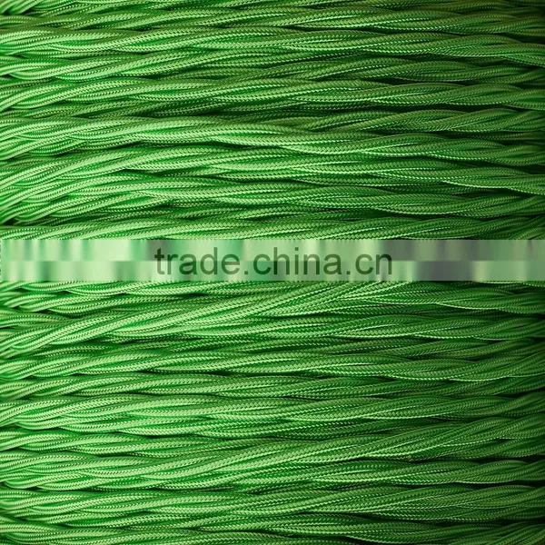CE Cloth Covered Twisted Electrical Wire Vintage Fabric Braided Pendent Lamp Cord 2*0.75mm photo-2