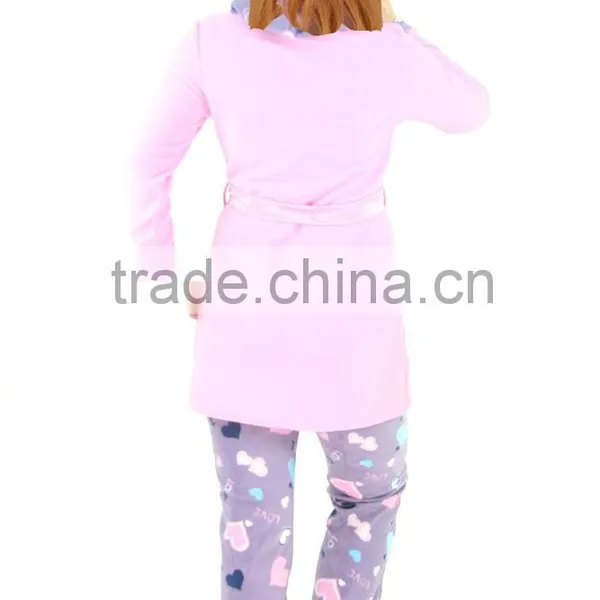 Kevince Women Polar Fleece Pyjamas Set Purple Heart 1000pcs up OEM Factory Directly photo-3