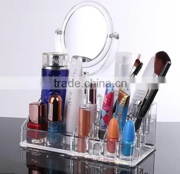 Lucite Cosmetic Storage Acrylic Organizer With Two-sided Mirror photo-2