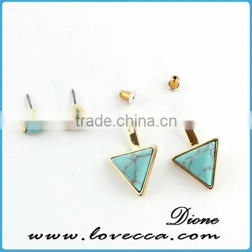 New Royal Blue Stone Drop Stud Earrings Stunning Crytsals Convertible Earrings Jewelry photo-6