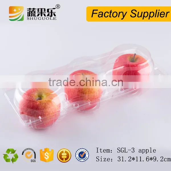 Disposable Blister Box Plastic Fruit Container for 3 Pack of Apple Packaging photo-5