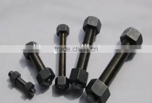Black Double Threaded Stud Bolt And Nut Made in China
