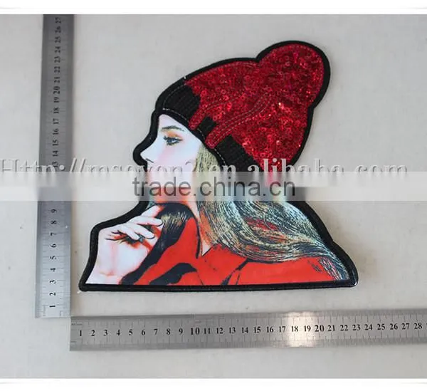 Latest Customized Girls Head Design Personalized Embroidery Patches photo-2