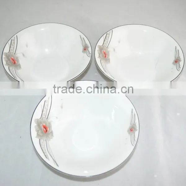 China ,best Ceramic Plate for Algeria, 8'' Soup Plate With Black Flower photo-2