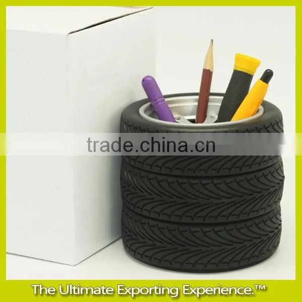 Custom Pensil Holder,PVC Tire Brush Pot,Creative Plastic Pencil Holder Brush Pot,Tire Shape Brush Pot Pen Holder photo-2