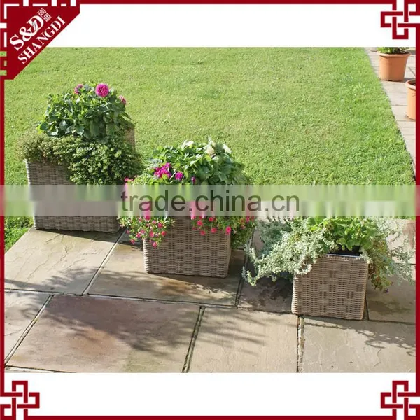 Set of 3 Square Shape Big Outdoor Decorative Flower Pots Garden photo-2