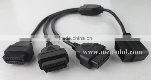 Right Angle J1962M to 3-J1962F, Splitter OBD2 Cable 1 to 3, 1ft photo-2