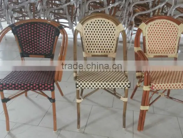 Different Design Plastic Rattan Bamboo Look Armchair photo-2