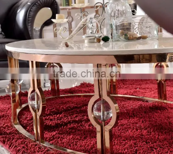 C366-1 Stainless Steel Marble Coffee Table photo-2