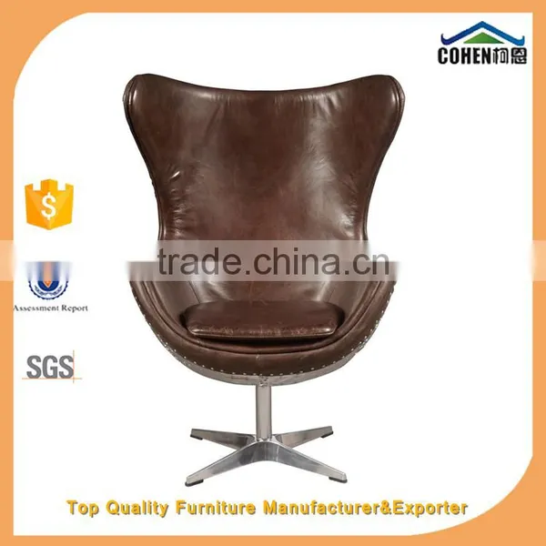 Vintage Living Room Furniture Egg Chairs With Aluminium Back photo-6