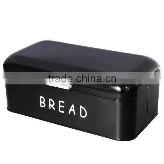 CURVED STEEL ROLL TOP BREAD BIN KITCHEN FOOD STORAGE BLACK BOX photo-4