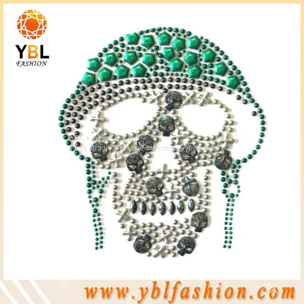 Skull Design Rhinestone Hotfix Design for Clothes