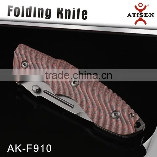 4.5" Blade Camping Folding Knife G10 Handle Outdoor Survival Knife photo-2