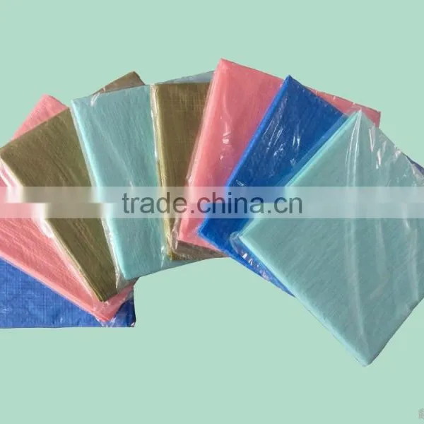 Factory PriceMany Kinds of PE TARPAULIN 65g and 70g With Holes, in Polybag With Paper Insert