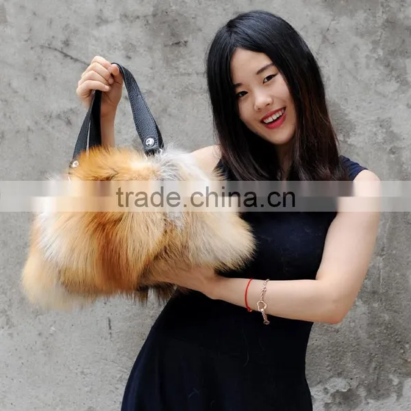 CX-H-17E High Quality Women Real Fox Fur Handbag photo-3