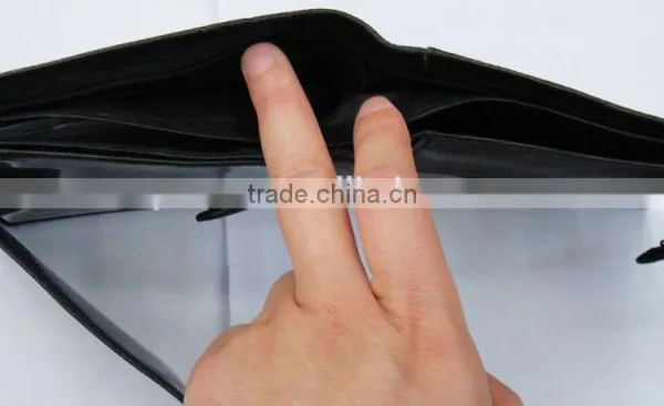 Fashion Black Napa Genuine Leather Purse Money for Men photo-2