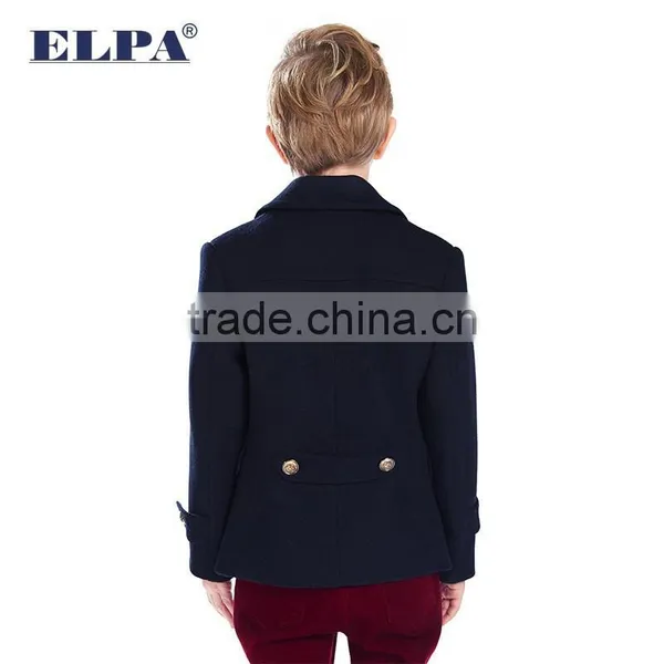 ELPA 2015 Fashion Charm Kids Warm Long Wool Overcoat Winter Dress Boy Wool Coat With Fur Collar photo-2