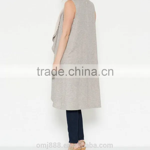 China Supplier Lady Draped Shawl Collar Vest Outer photo-3