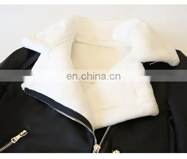 Wholesale Winter Long Style Double Face Sheepskin Ladies Fox Fur Leather Jacket photo-5